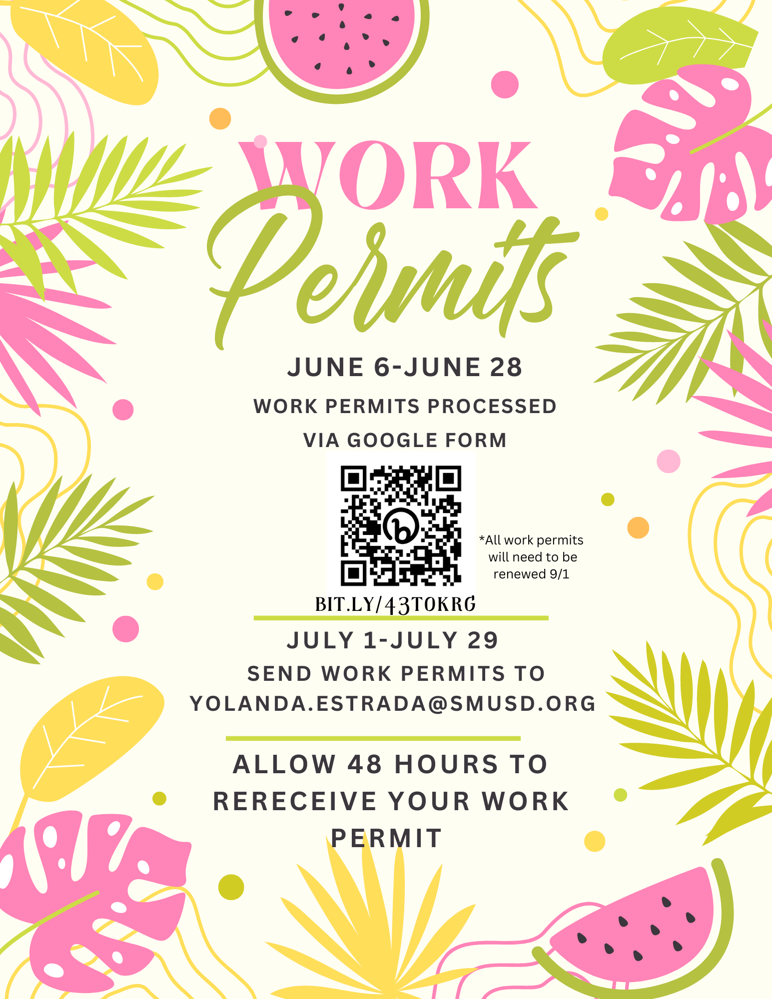 Summer Work Permit 